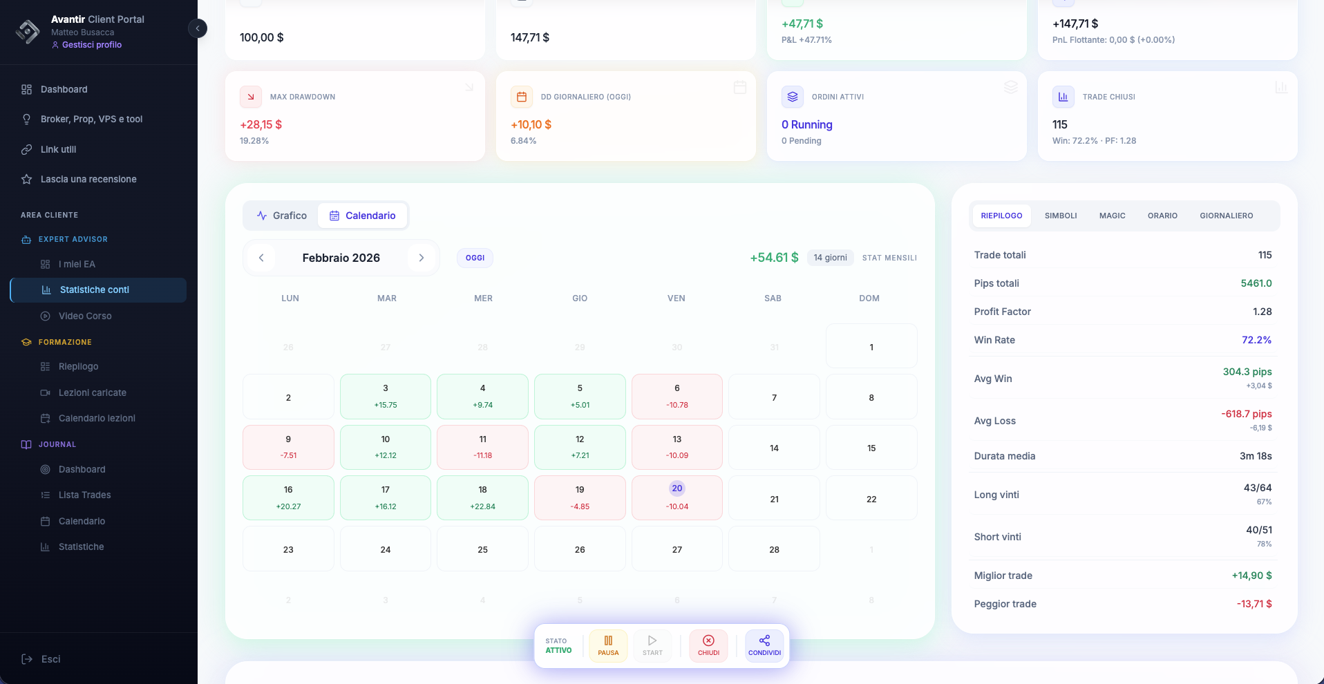 Calendario e Controlli a distanza